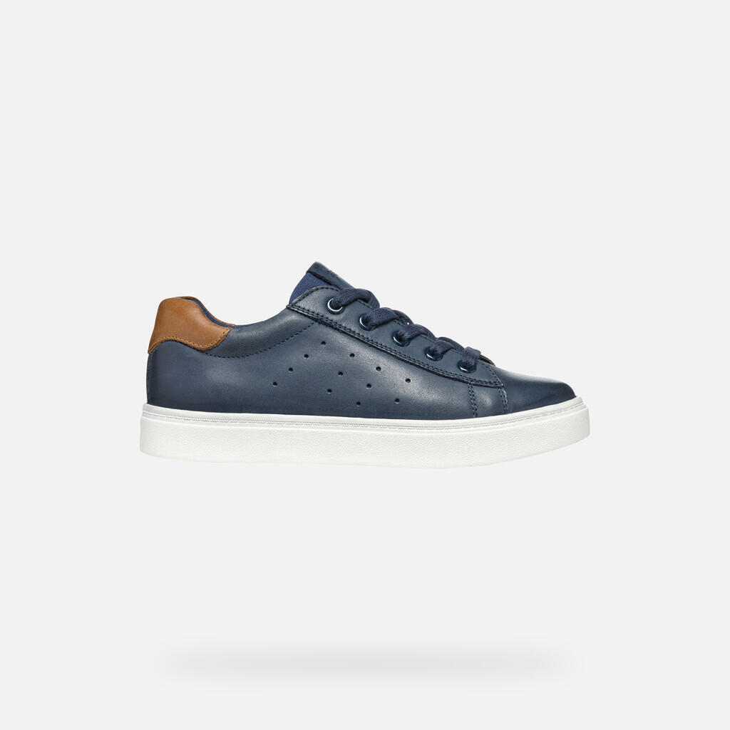 Baskets Garçon J NASHIK BOY Bleu Marine/Marron 2/7