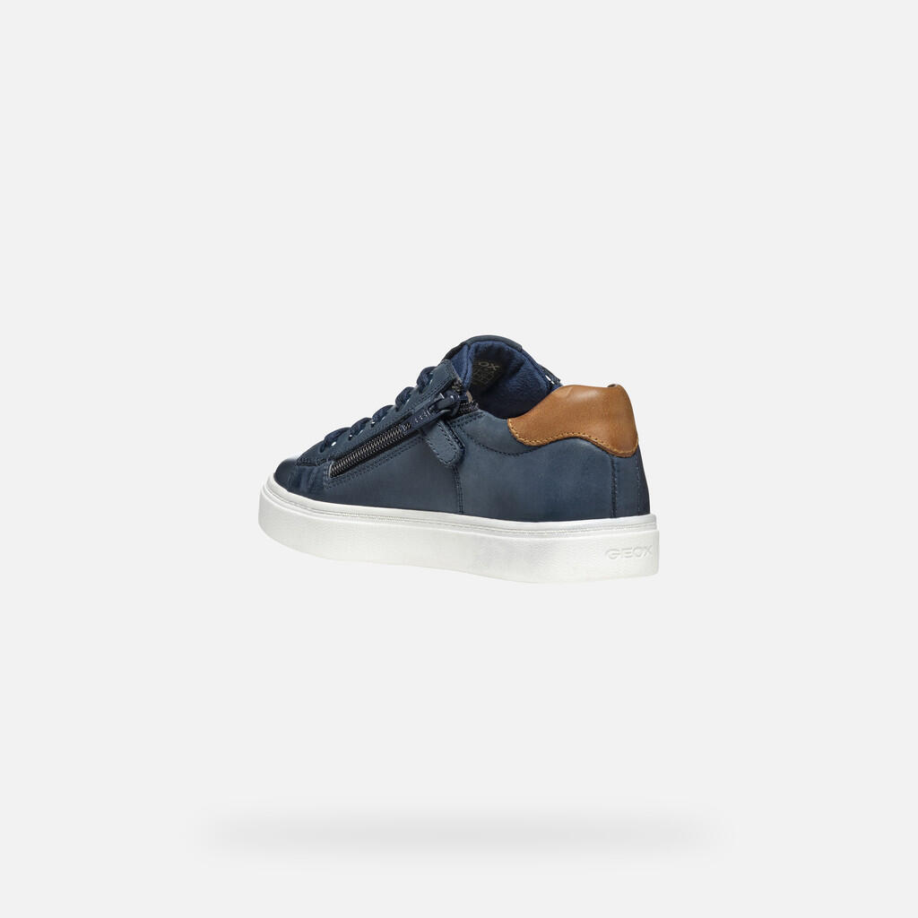 Baskets Garçon J NASHIK BOY Bleu Marine/Marron 5/7