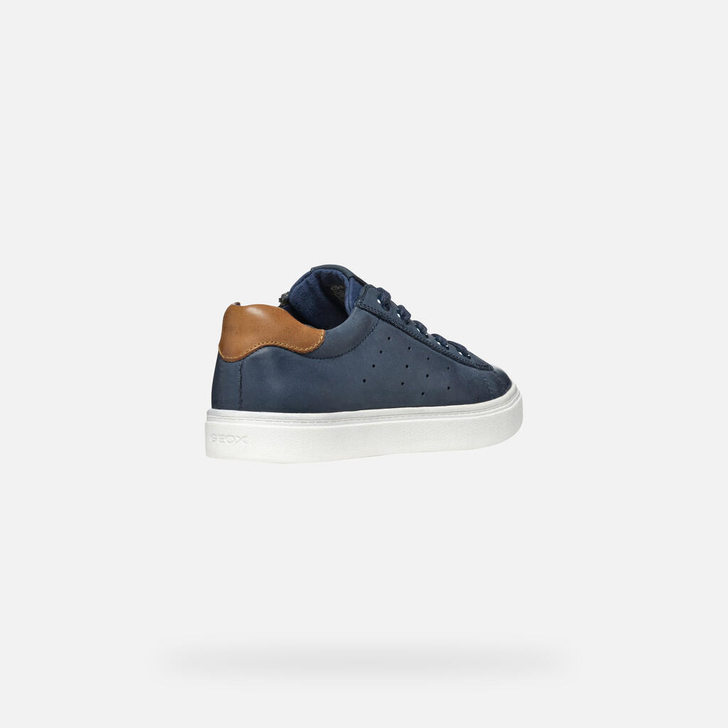 Baskets Garçon J NASHIK BOY Bleu Marine/Marron 6/7