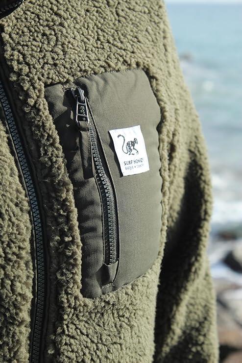 Arctic Seven fleecejack voor heren met teddybont voering, wandeljack AS325, zwart, M