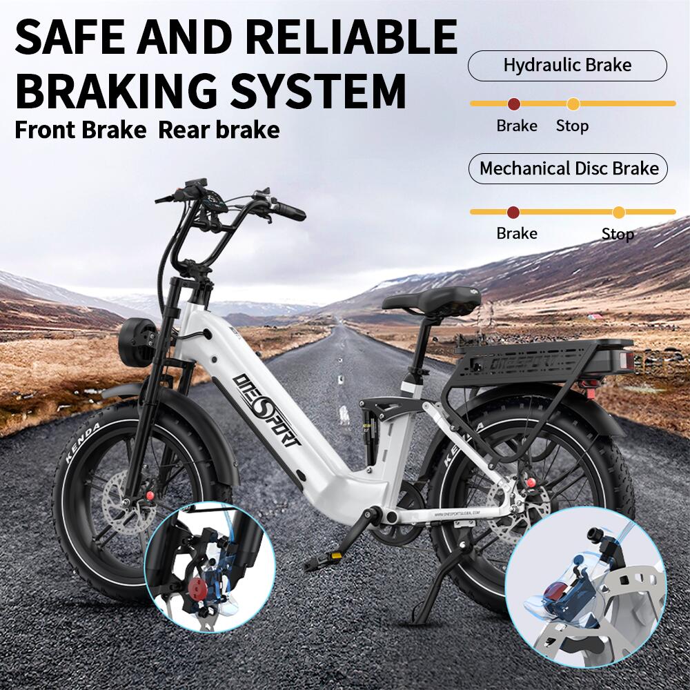 Vélo électrique Fat Bike Onesport OT08 – 48V 250W – Autonomie 80-90 Km – Bleu