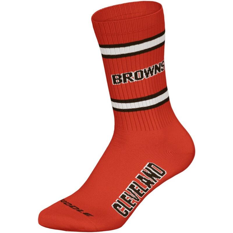 NFL Cleveland Browns 3pk Huddle Crew Socks 43/46 Brn/Wht/Org 3/4