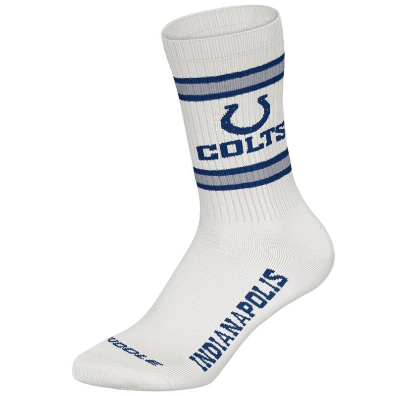 NFL Indianapolis Colts 3pk Huddle Crew Socks 43/46 Wht/Nny/Mgr 3/4