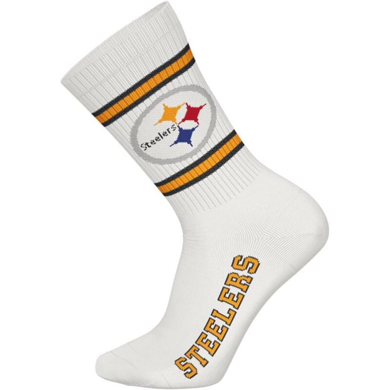 NFL Pittsburgh Steelers 3-Pack Soft Cotton Crew Socks | 43/46 Black/White/Yellow 3/4