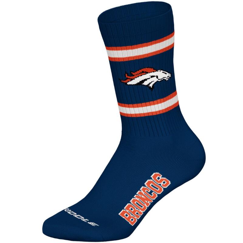 NFL Denver Broncos 3pk Huddle Crew Socks 39/42 Nny/Wht/Org Fanzone 2/4