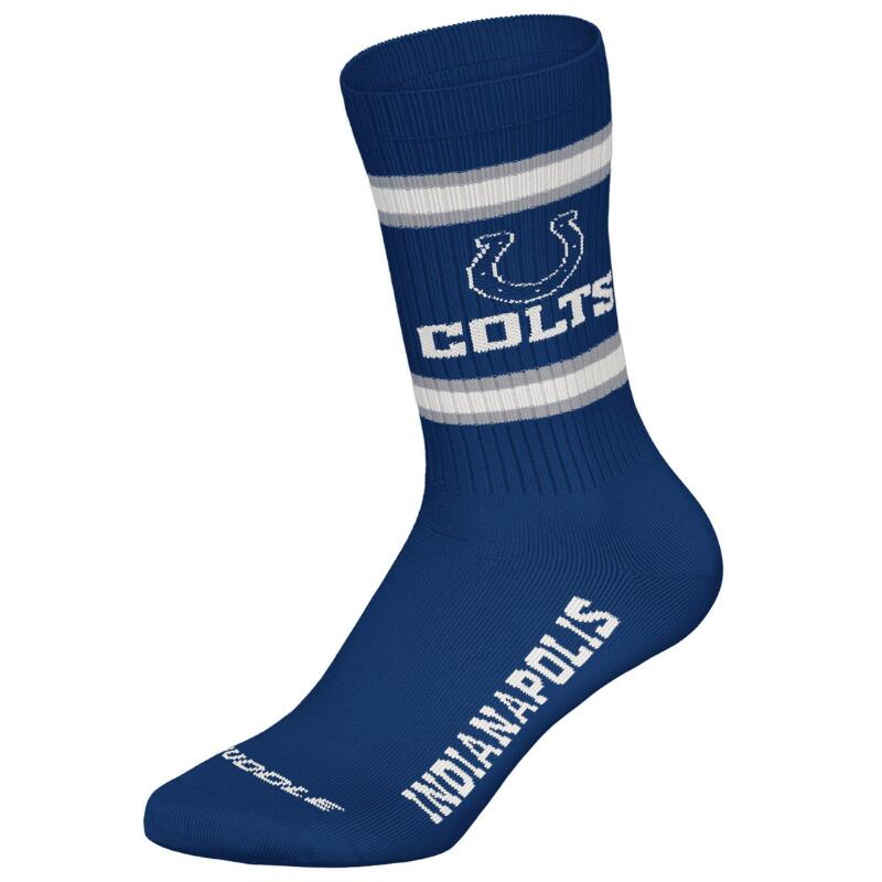 NFL Indianapolis Colts 3pk Huddle Crew Socks 43/46 Wht/Nny/Mgr 2/4