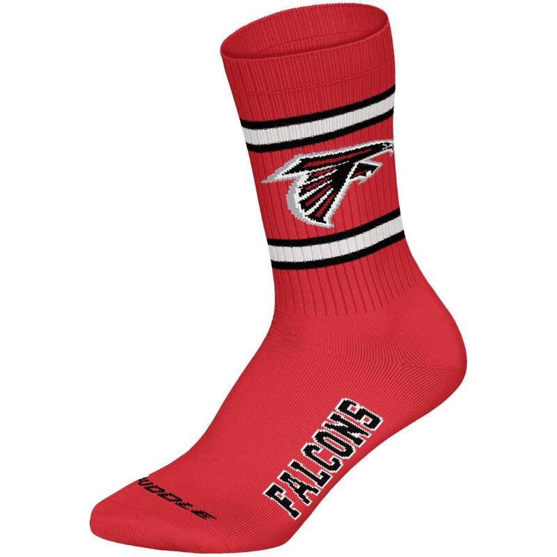 NFL Atlanta Falcons 3pk Huddle Crew Socks 43/46 Blk/Wht/Red 2/4