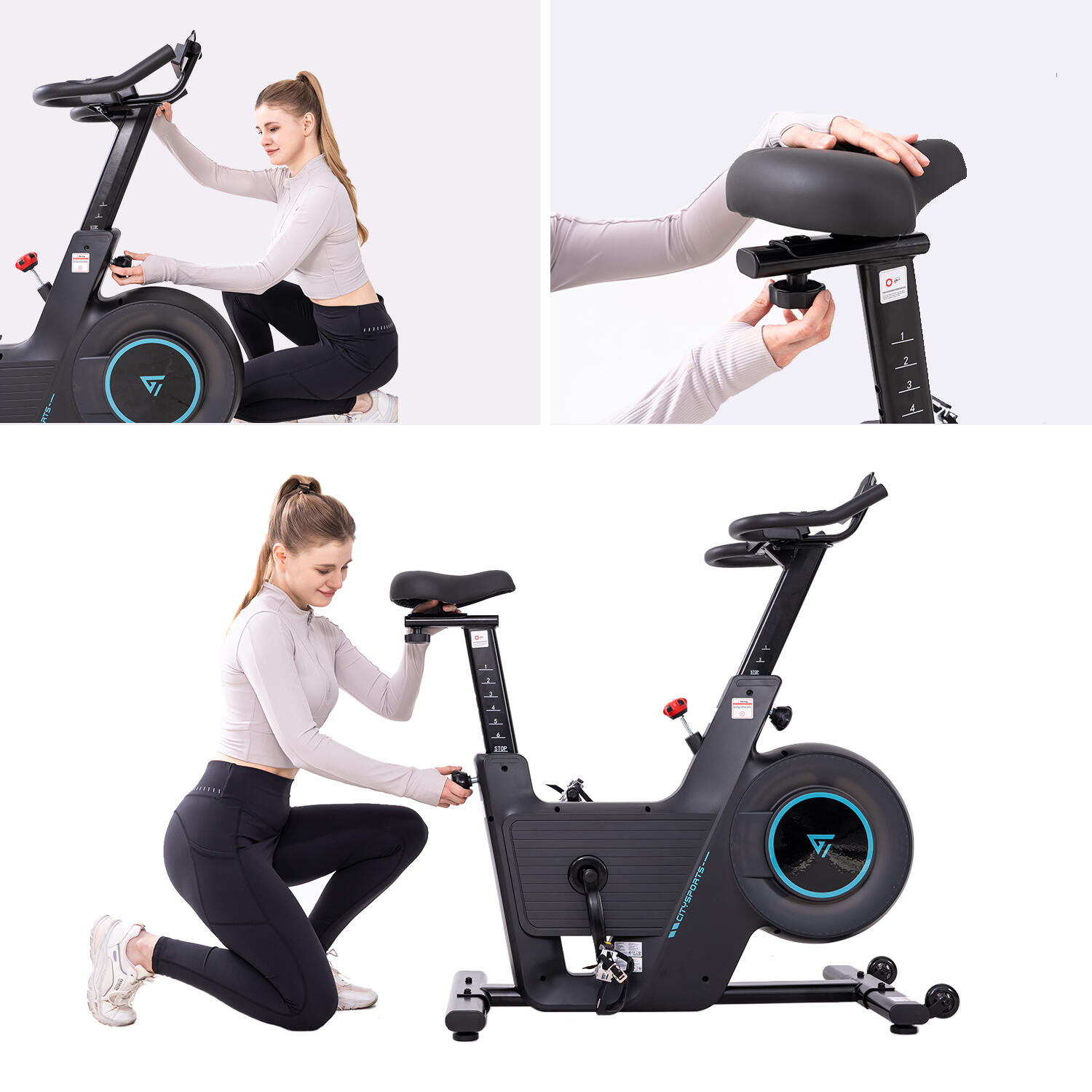 Vélo d'Appartement CITYSPORTS Noir. Kinomap et Zwift 4/8