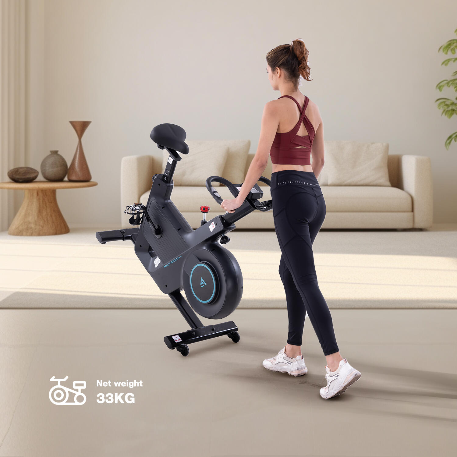 Vélo d'Appartement CITYSPORTS Noir. Kinomap et Zwift 3/8