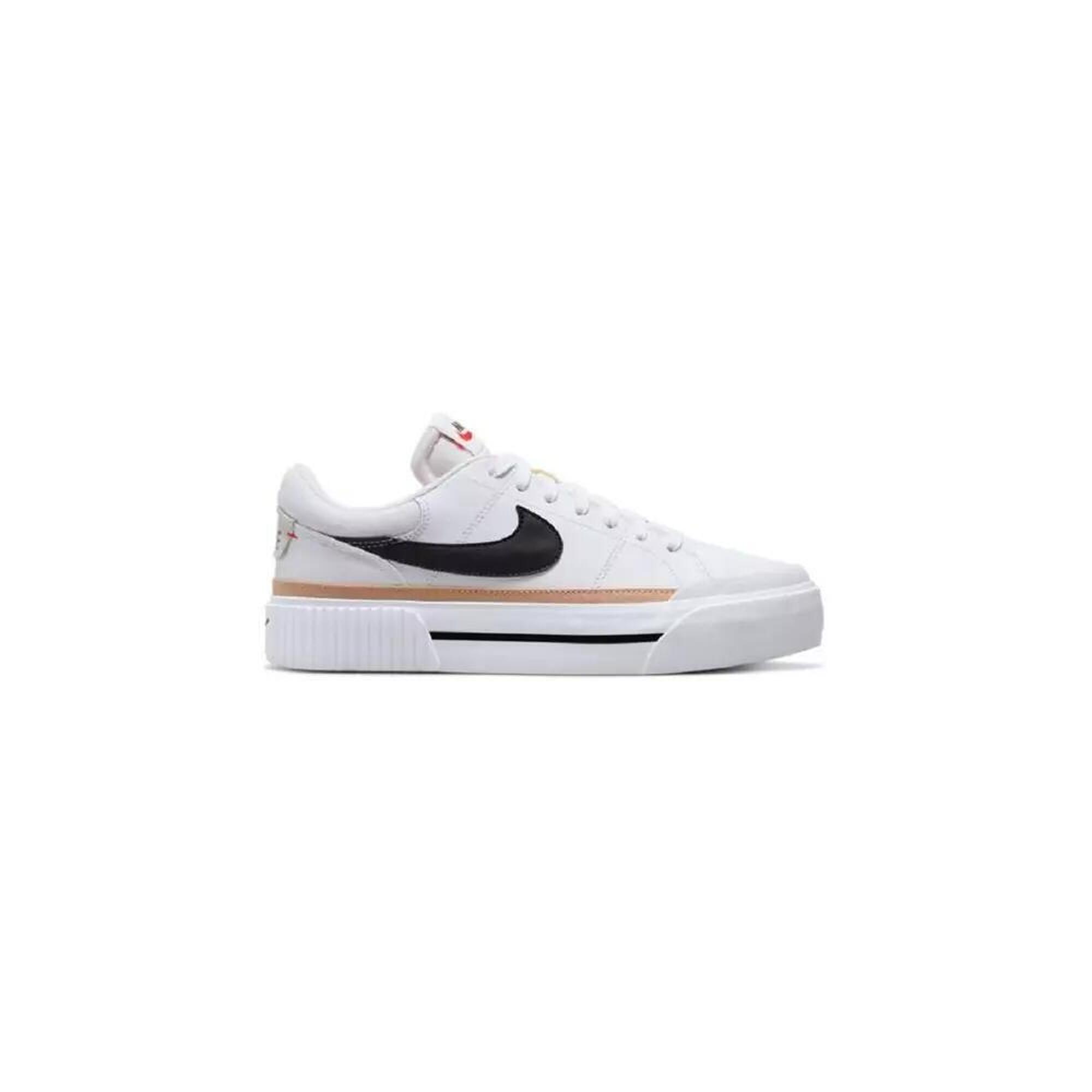 Nike - Baskets Femme Baskets Nike Wmns Court Legacy Lift Blanc Blanc Nike - Chaussures De Sport - Blanc|noir - 42 - Decathlon