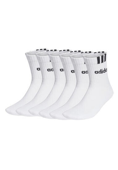 adidas Unisex 3-Stripes Half-Crew Cushioned kurze Tennissocken Socken 6 Paar