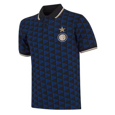 Polo - heren - fc internazionale all over - zwart/blauw