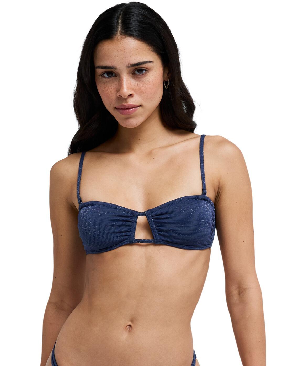 Top de bikini Bandeau ROXY SHINE BANDEAU Azul Mujer 2/5