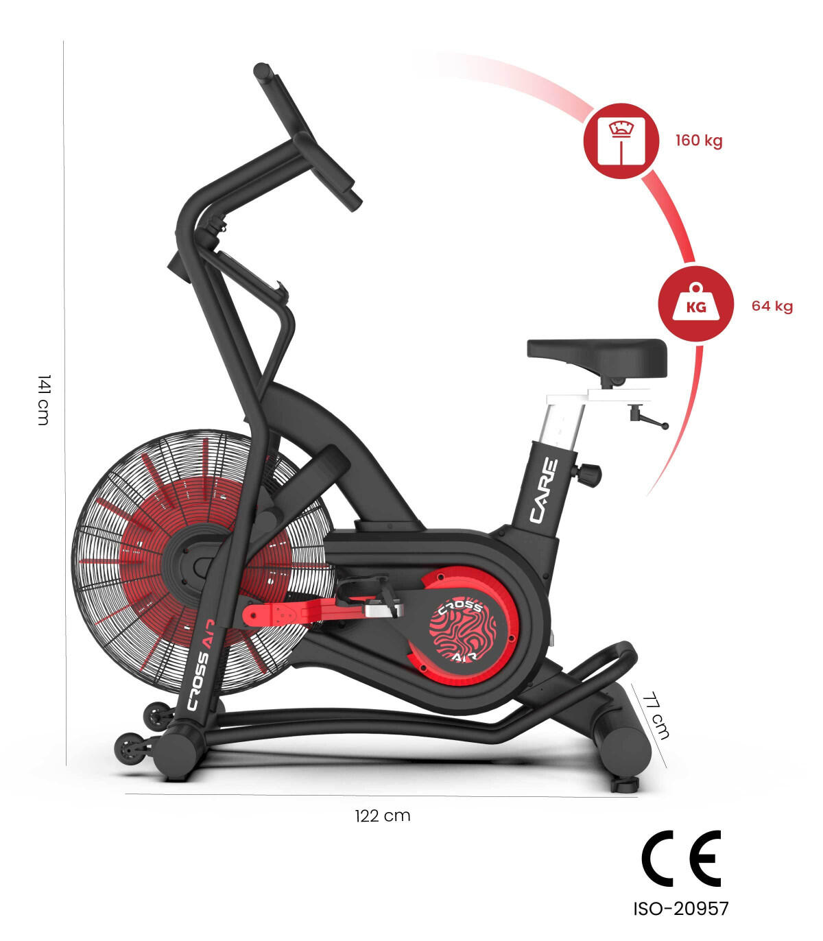 Heimtrainer Air Bike - CARE - CROSS-AIR - Ergometer 2/5