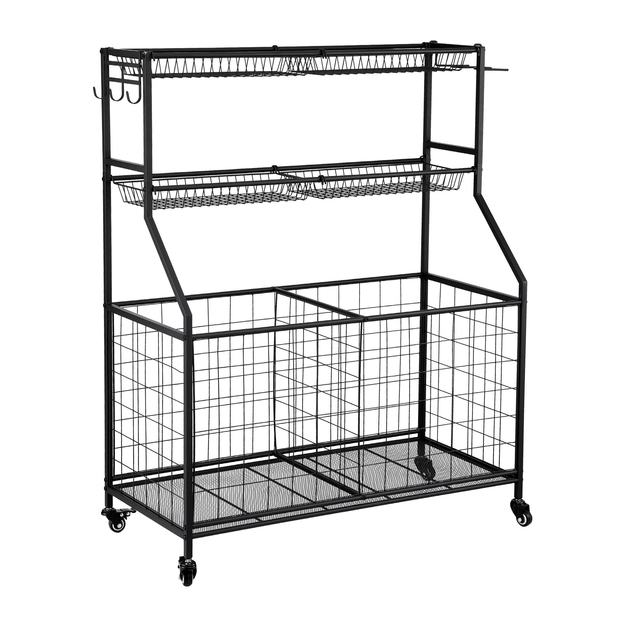 Everfit Sports Equipment Organizer Storage with Wheels Multi-Sport Garage Gym