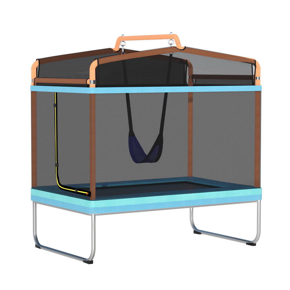 Everfit 6FT Trampoline for Kids w/ Enclosure Safety Net Swing Rectangle