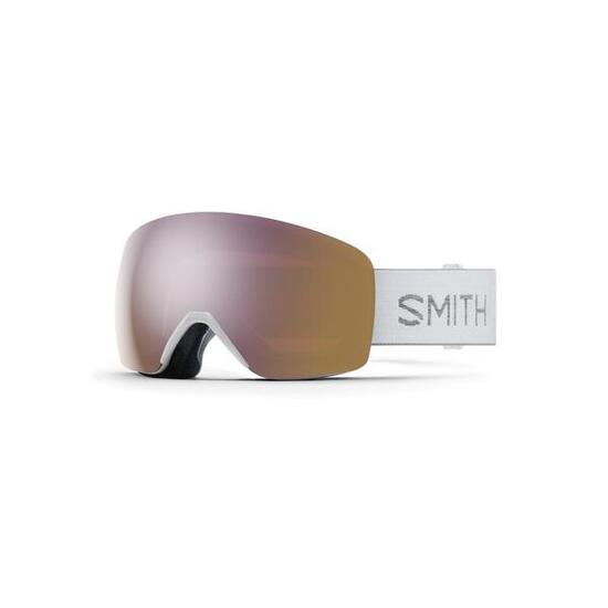 SMITH Masque de ski SKYLINE - White Chunky Knit + ChromaPop Everyday Rose Gold