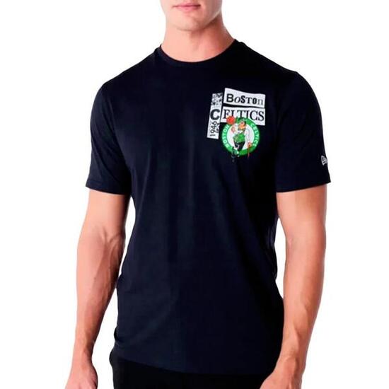 Camiseta Negra Hombre New Era Newspaper