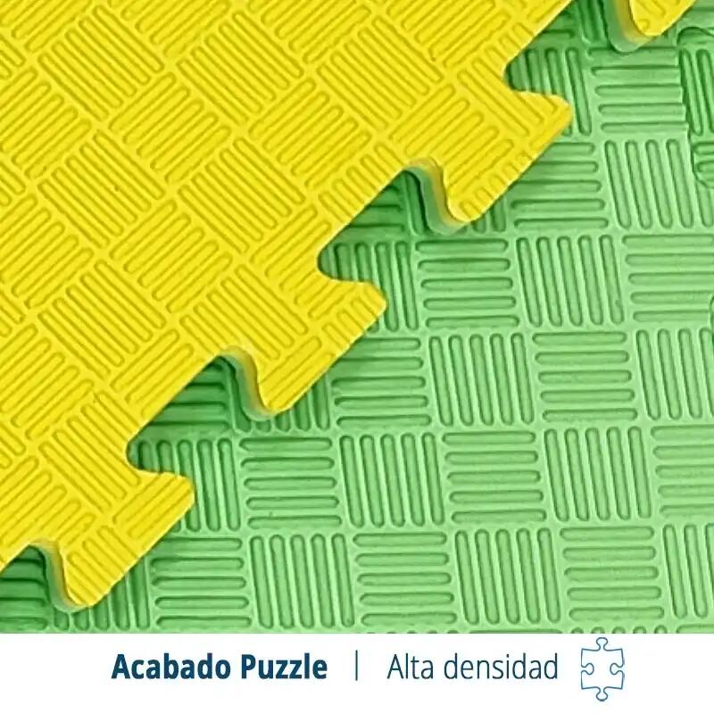 Tatami Puzzle EVA 100x100x20 mm (Lote 4 uds) Verde - Amarelo 4/7
