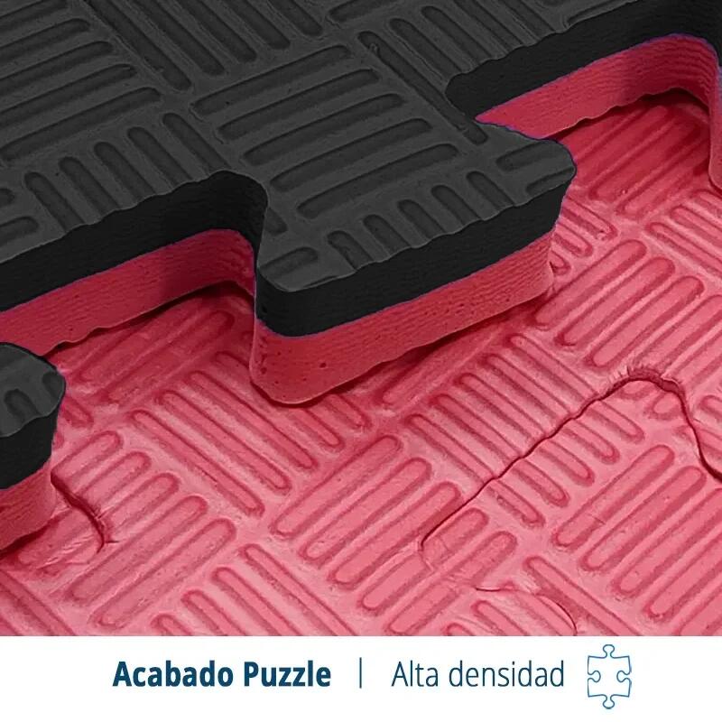 Tatami Puzzle EVA 100x100x20 mm (Lote 24 uds) Vermelho-Preto 5/7