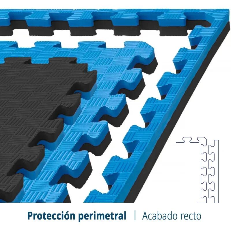 Tatami Puzzle EVA 100x100x20 mm (Lote 24 uds) Preto-Azul 3/7