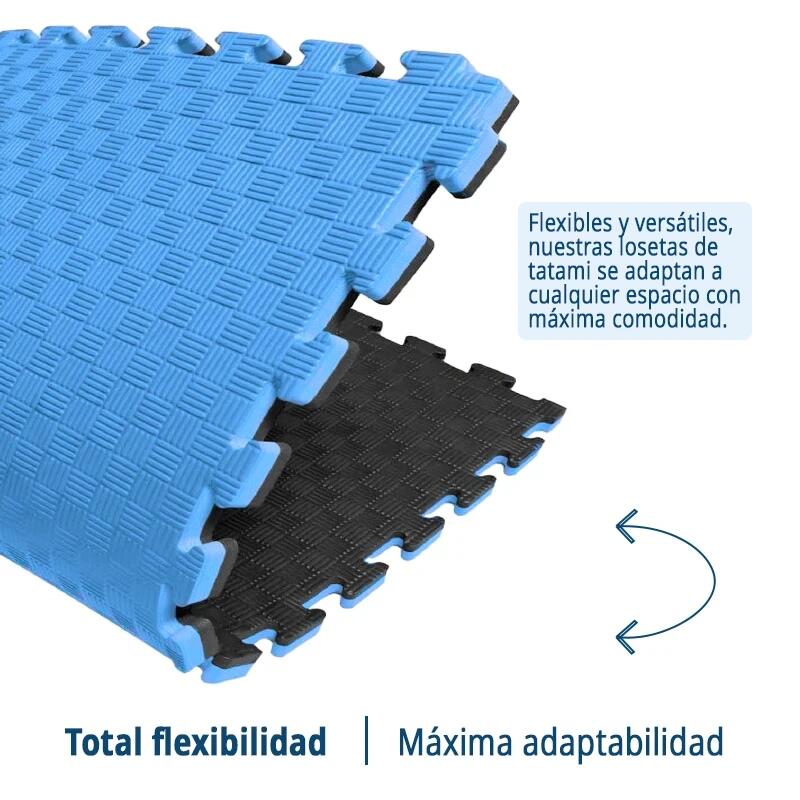 Tatami Puzzle EVA 100x100x20 mm (Lote 24 uds) Preto-Azul 5/7