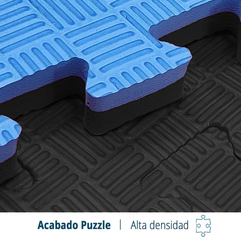 Tatami Puzzle EVA 100x100x20 mm (Lote 24 uds) Preto-Azul 6/7