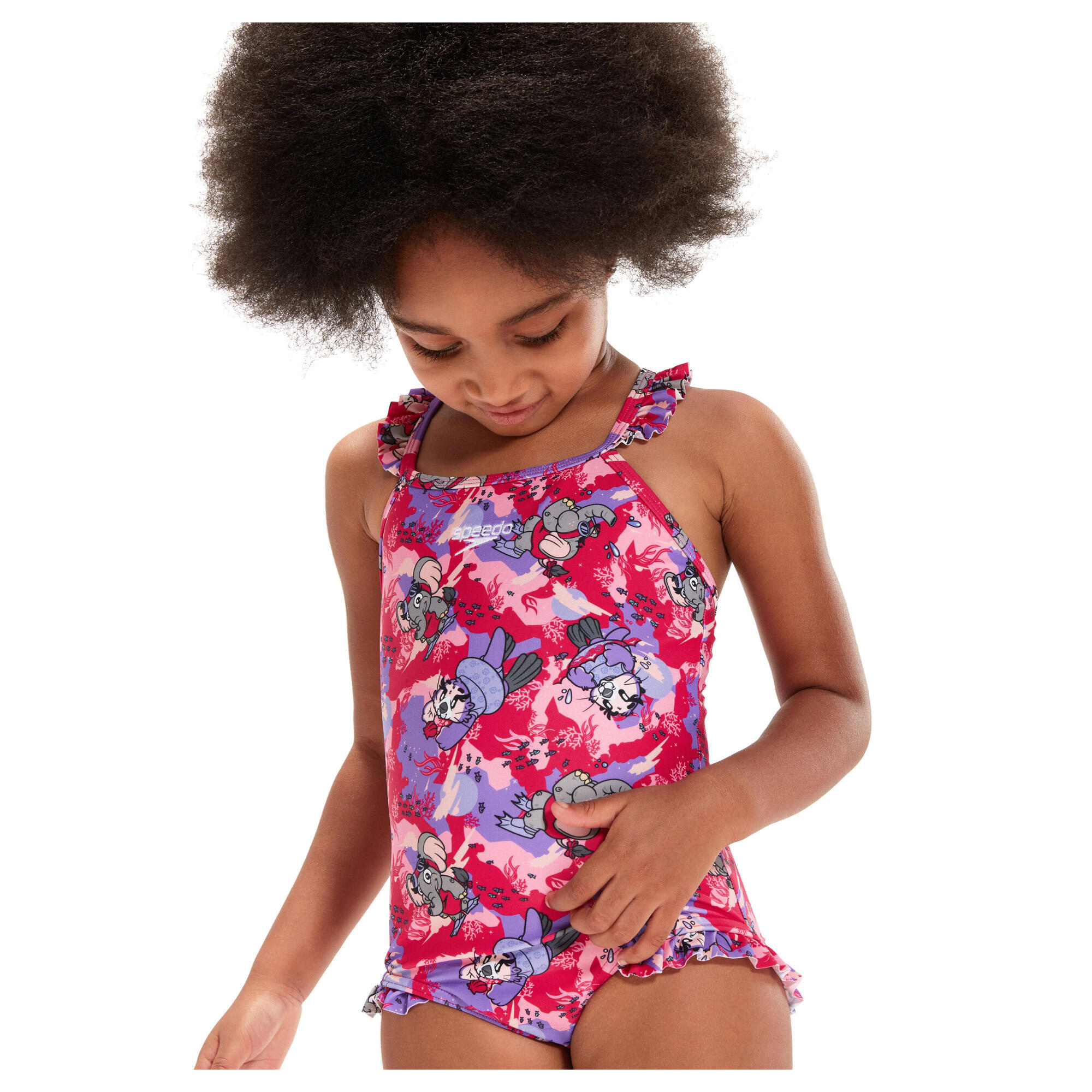 Maillot De Bain 1 Pièce LEARN TO SWIM Fille (Rose / Violet) 3/4