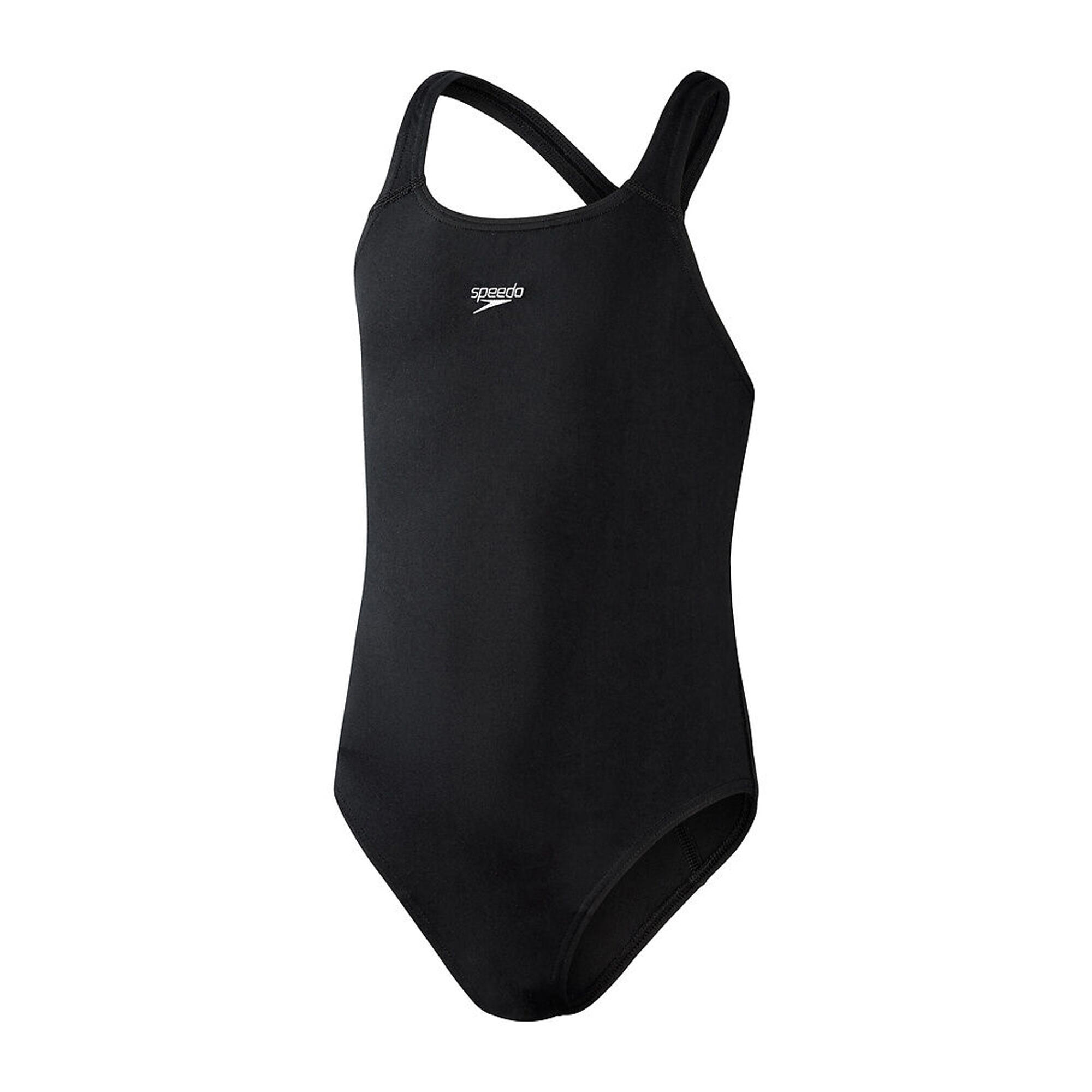 SPEEDO Girls Medalist Endurance+ One Piece Swimsuit (Black)