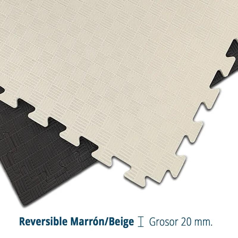 Tatami Puzzle EVA 1x1m 2cm Marrón-Beige 5/7