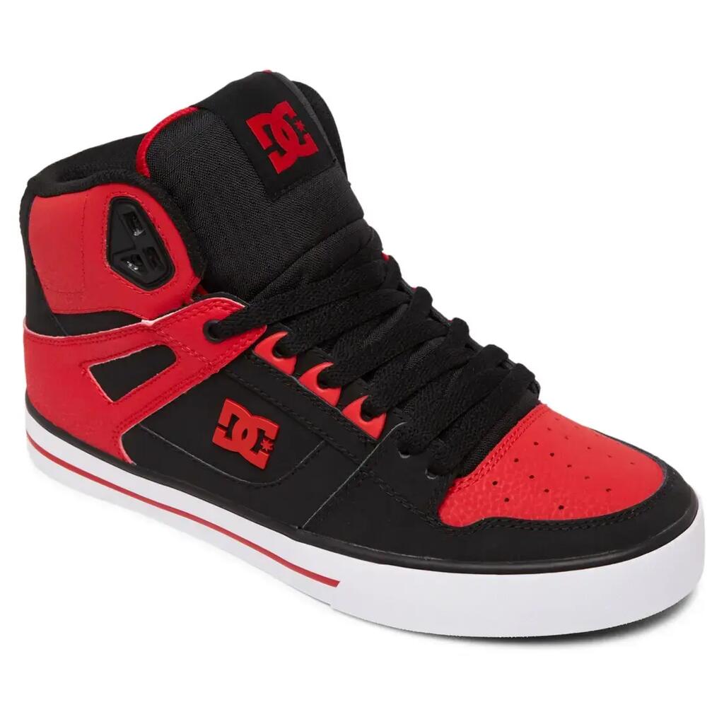 DC Pure High Top WC Shoes - Fiery Red/White/Black - Nubuck