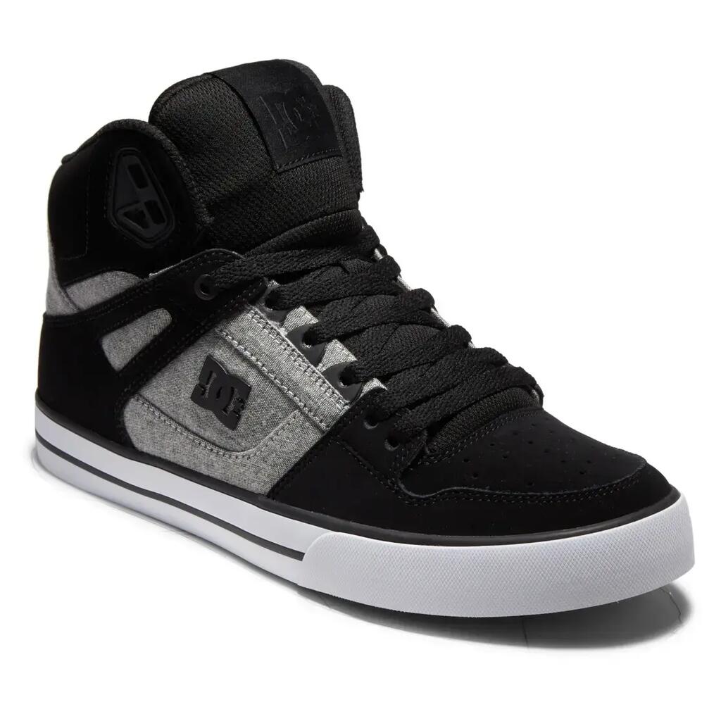 DC Pure High Top WC Skate Shoes - Black/Battleship/Armour - Nubuck