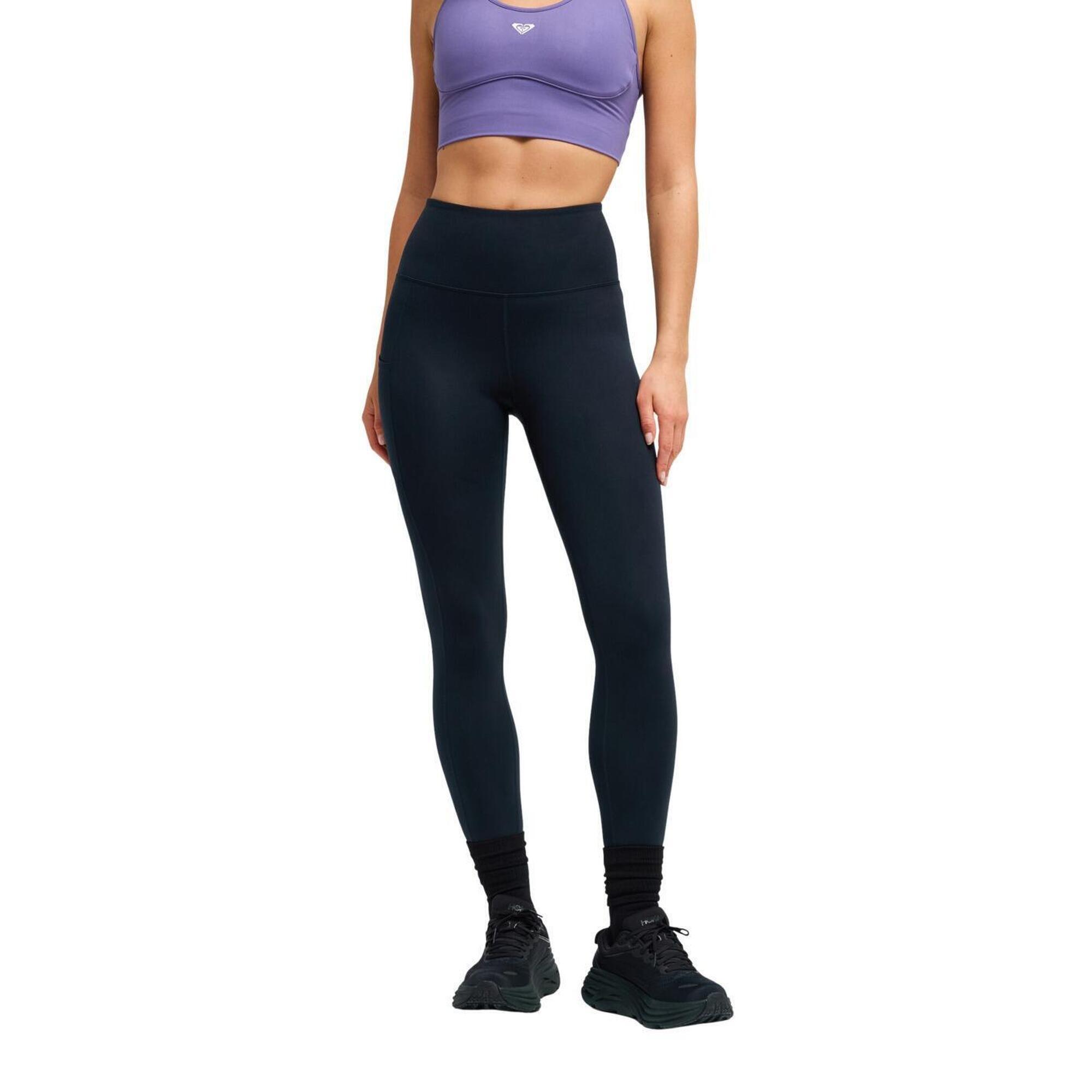 Roxy - Legging De Sport Heart Into It Ankle Noir Femme - Pantalons - Gris - Decathlon