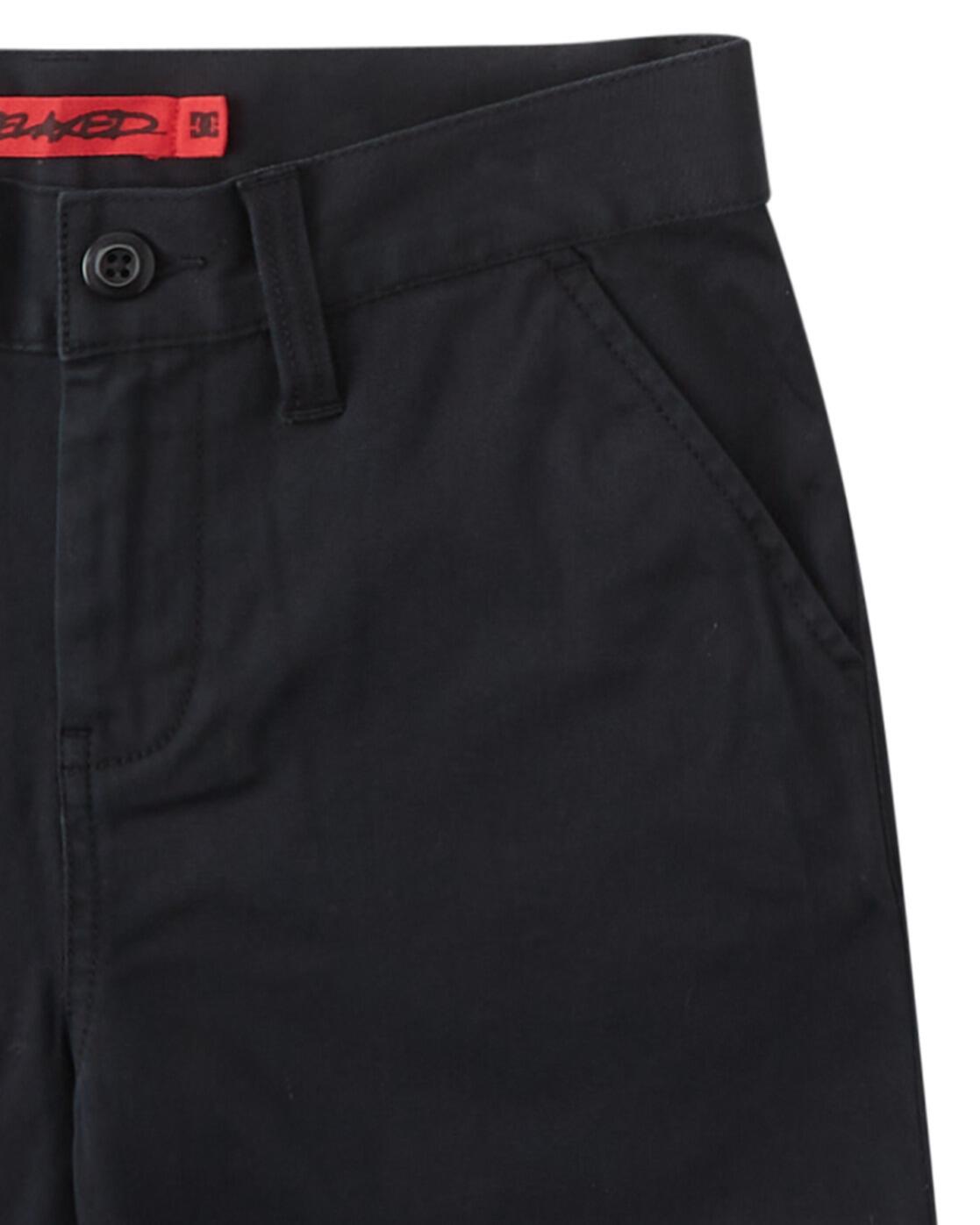 Chino-Shorts WORKER RELAXED Schwarz Herren 3/4