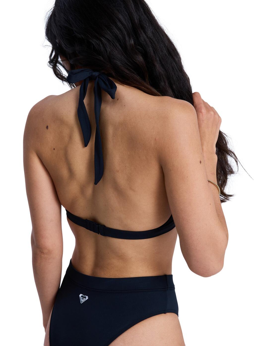 Top de bikini triangular SOLID ESSENTIALS FIXED TRI HALTER Negro Mujer 2/4