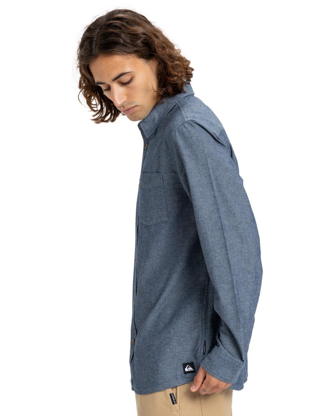 Chemise manches longues YOSEMITE CHAMBRAYLS Bleu Homme 3/4
