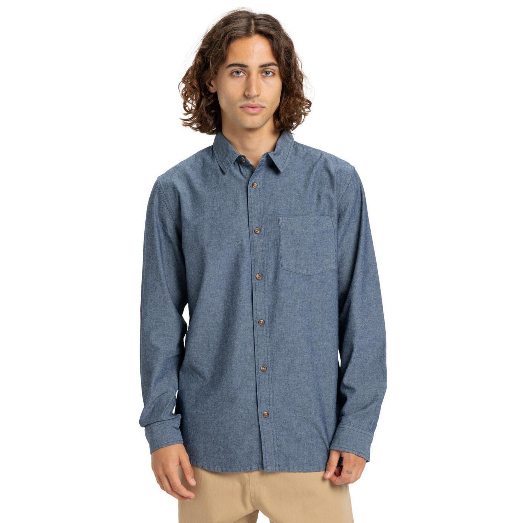 Quiksilver - Chemise Manches Longues Yosemite Chambrayls Noir Homme - Chemise Manches Longues - Bleu - Decathlon