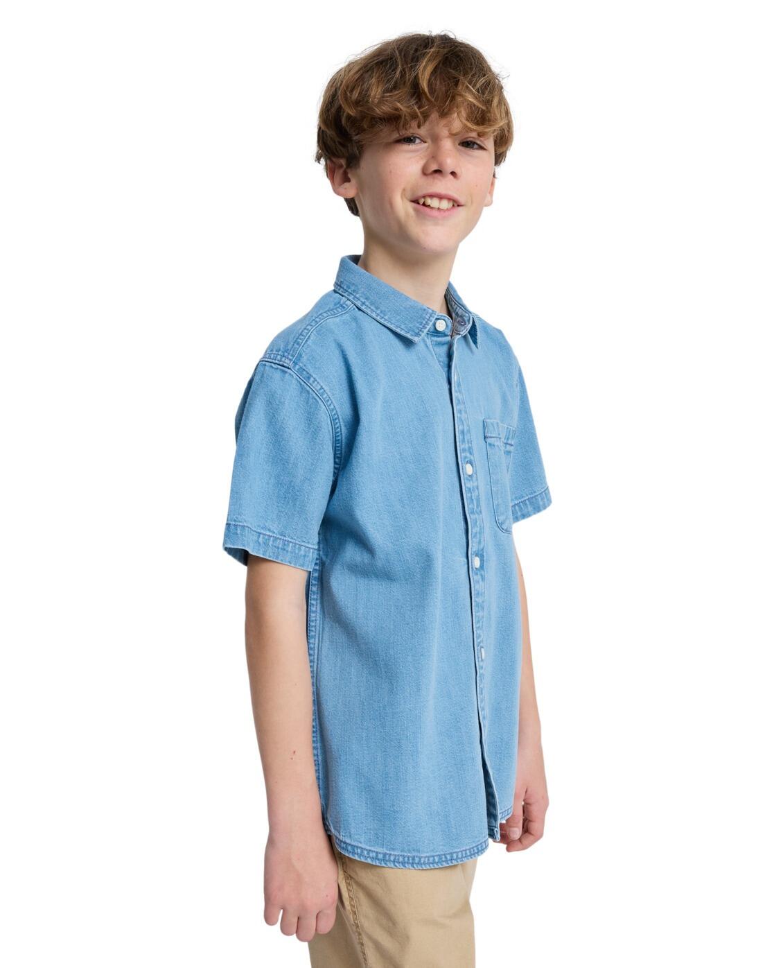 Chemise manches courtes CARRIGAN Bleu Garçon 3/4