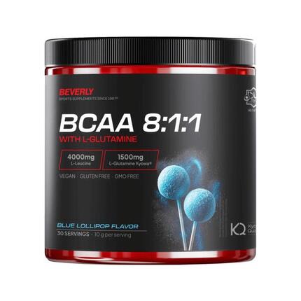 Bcaa 8:1:1 with l-glutamine - 300g Framboise Bleue de Beverly Nutrition
