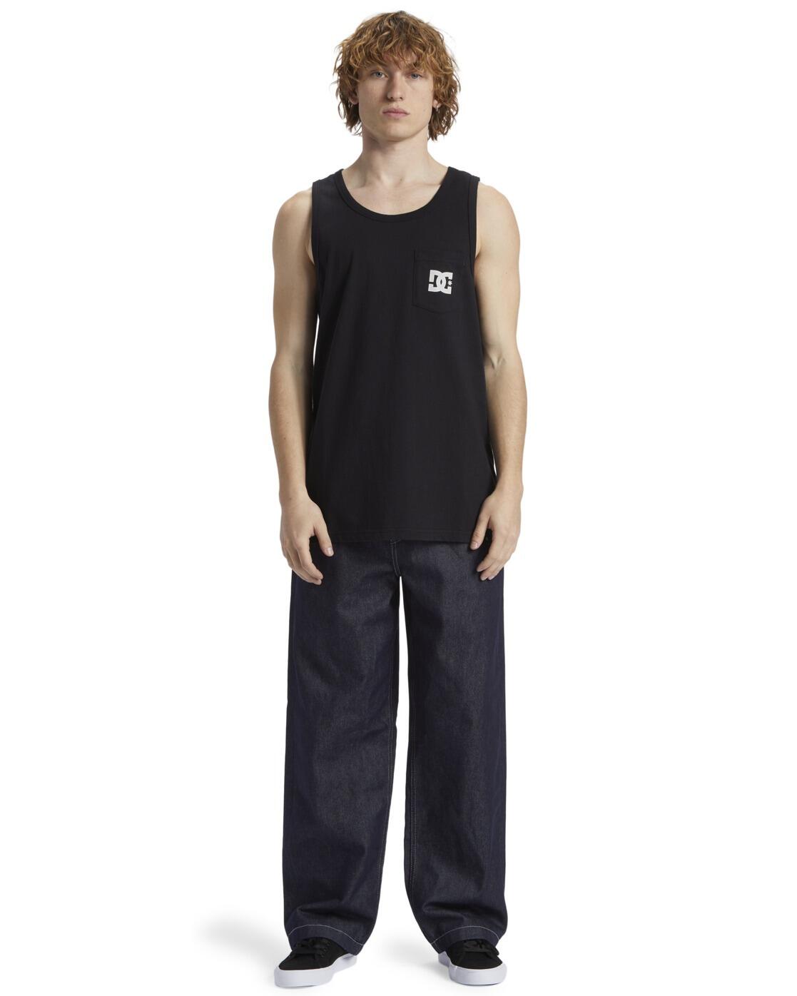 Camiseta sin mangas con bolsillo DC STAR POCKET Negro Hombre 3/4