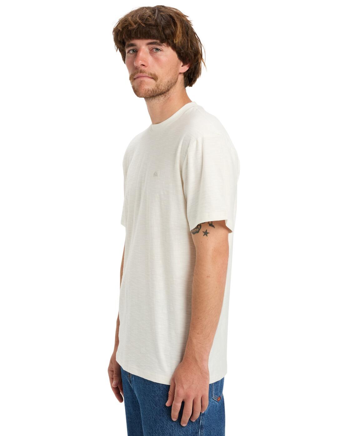 T-shirt à manches courtes SLUB ROUNDNECK Blanc Homme 3/4