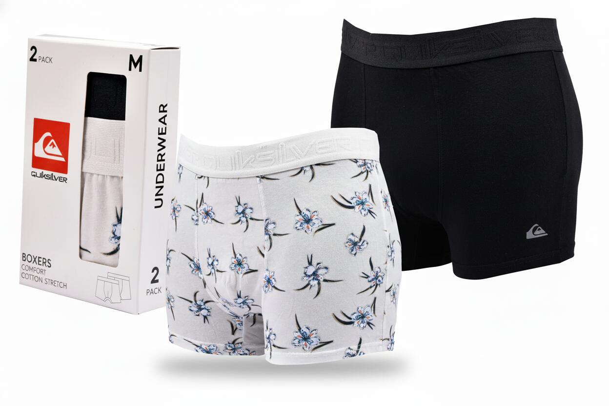 Quiksilver Pack de Boxers Homme Coton Stretch- Pack de 2 3/7