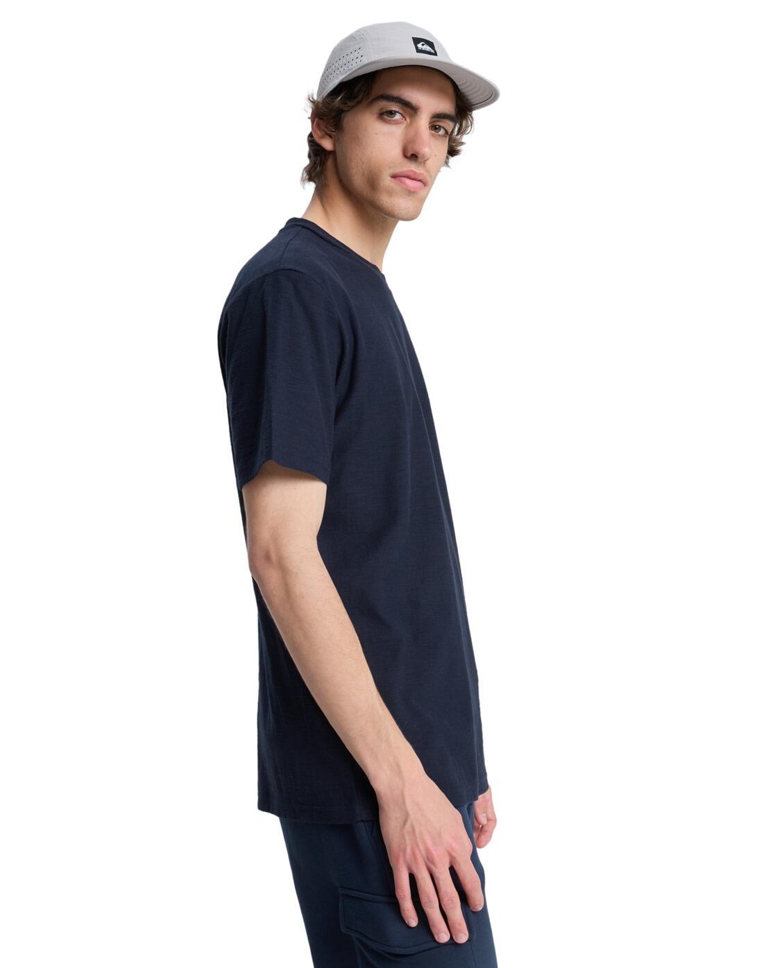 T-shirt à manches courtes SLUB ROUNDNECK Bleu Homme 3/4