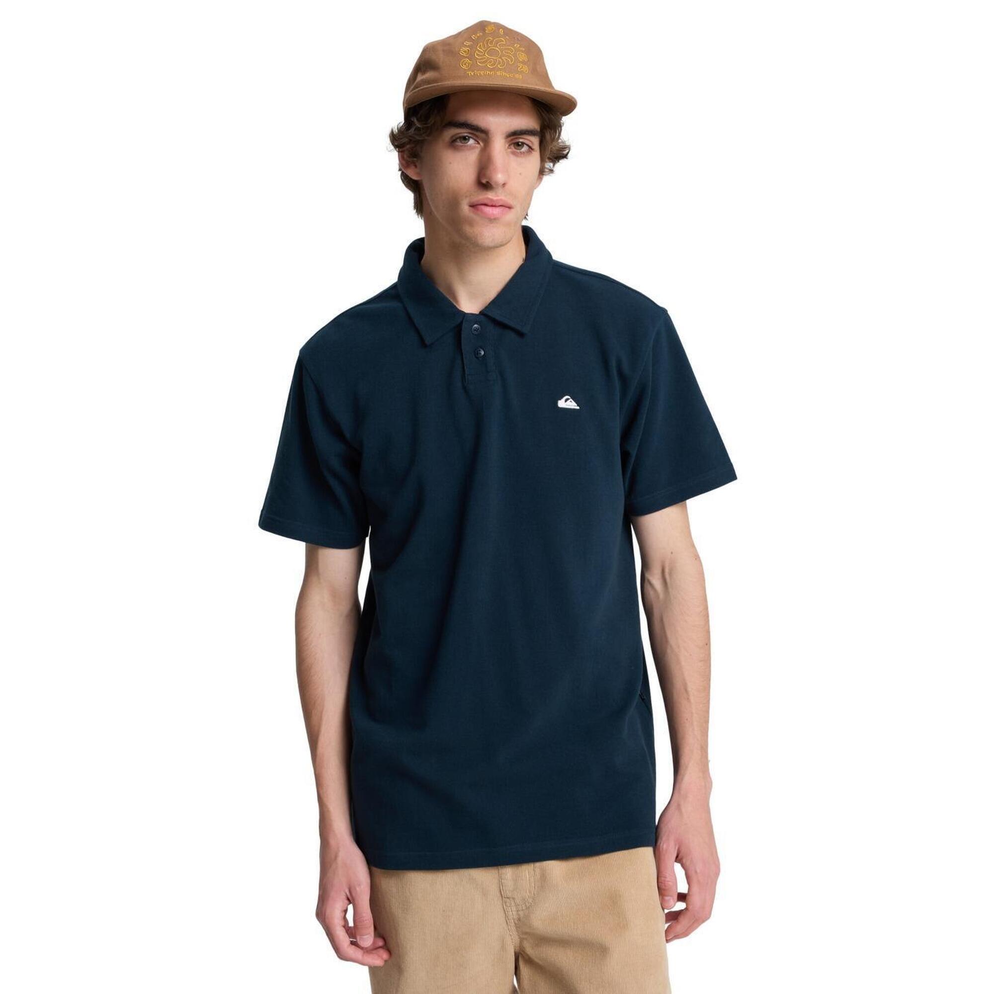 Quiksilver - Polo À Manches Courtes Mw Pique Polo Noir Homme - T-shirt Manches Courtes - Bleu - Decathlon
