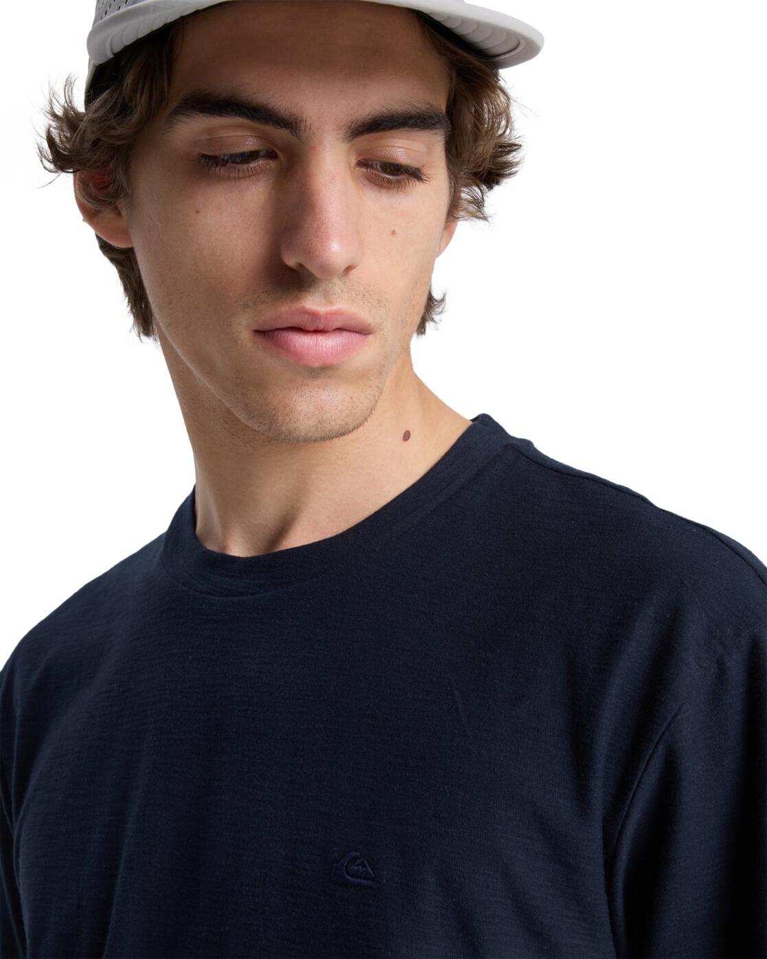 T-shirt à manches courtes SLUB ROUNDNECK Bleu Homme 4/4