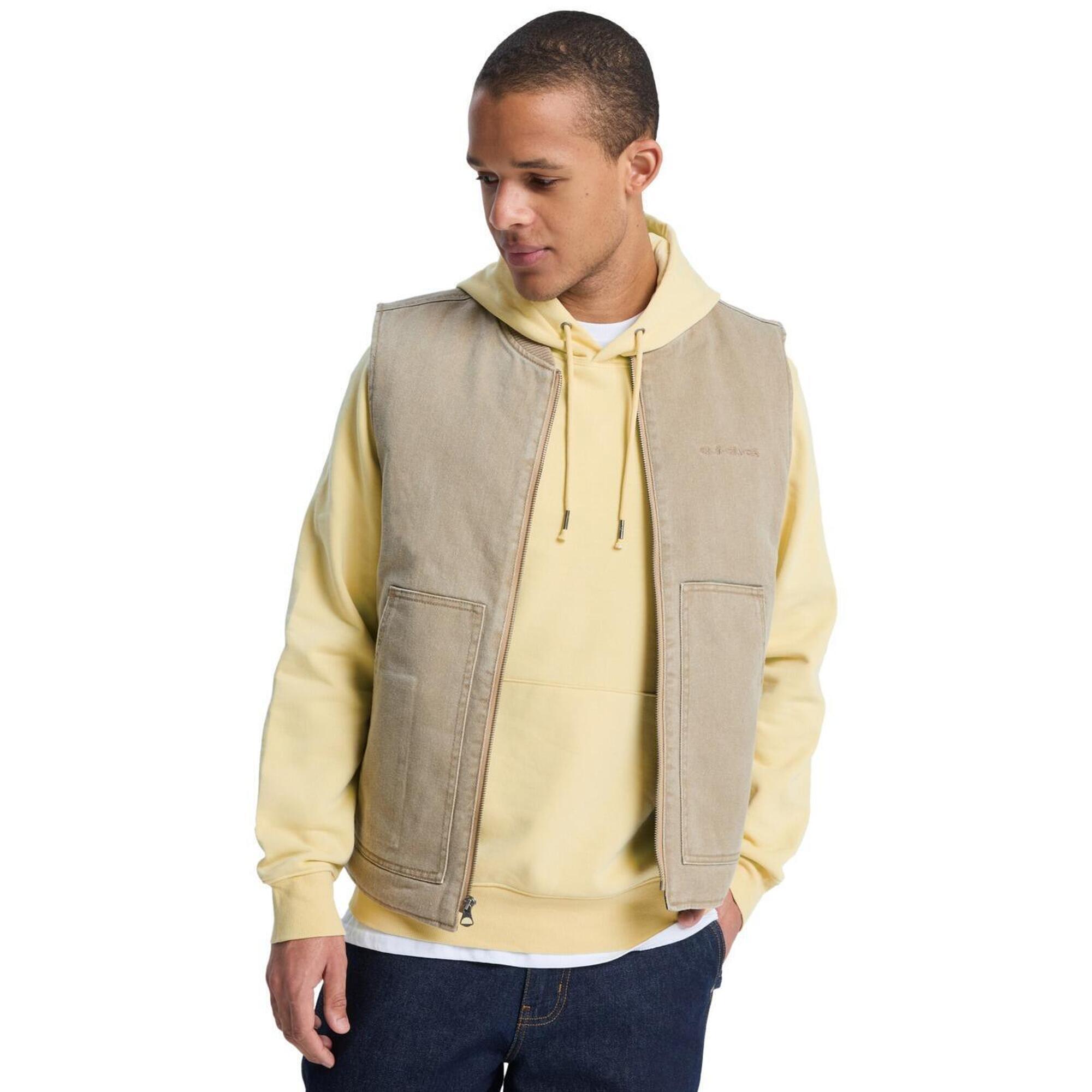 Quiksilver - Veste Sans Manche Surf Chores Beige Homme - Veste - Beige - Decathlon