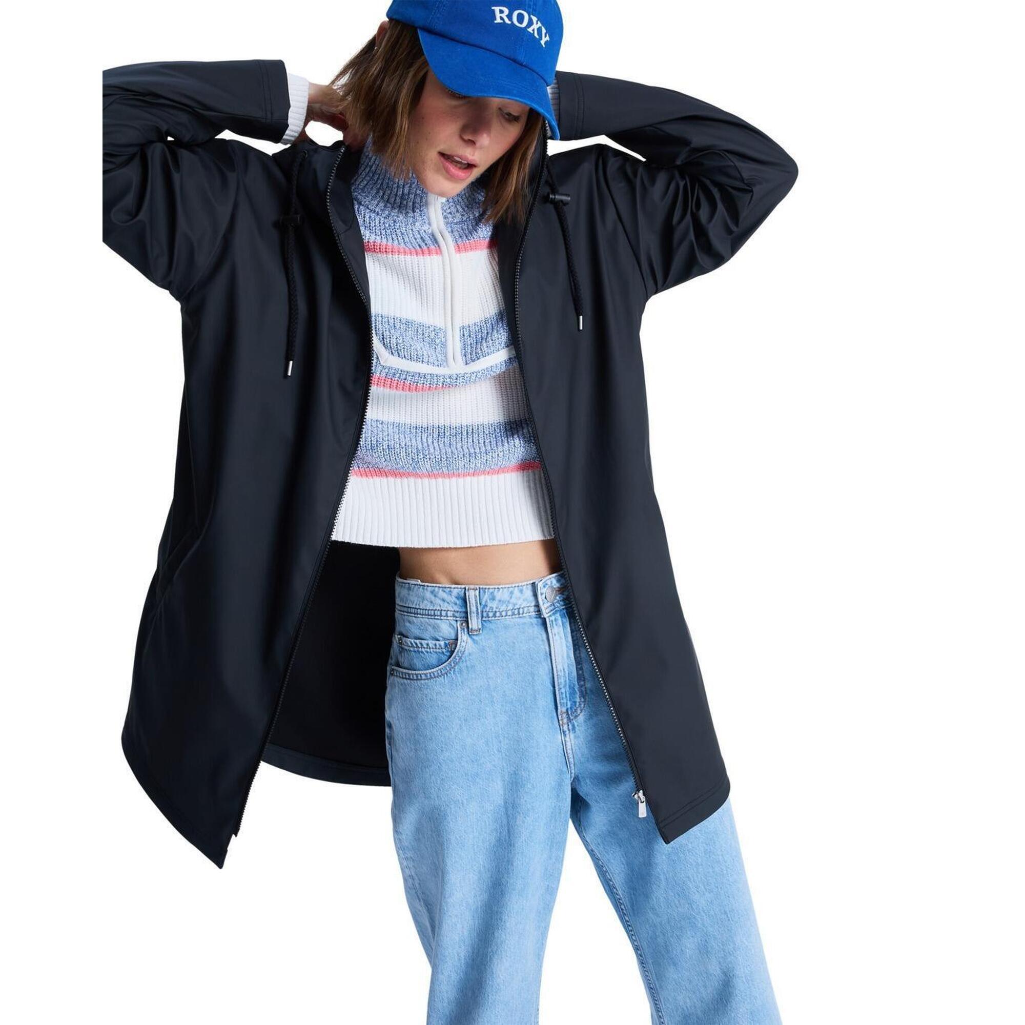 Roxy - Veste Imperméable Raining Again Noir Femme - Veste - Gris - Decathlon