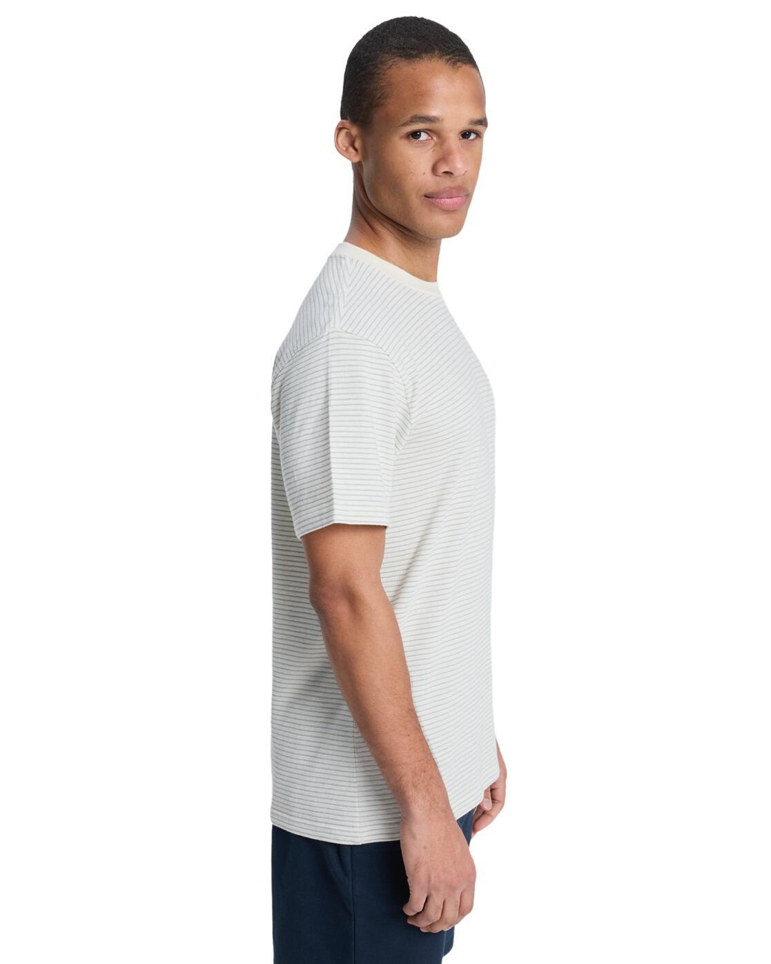 T-Shirt à manches courtes LOPAZ STRIPED POCKET Blanc Homme 3/4