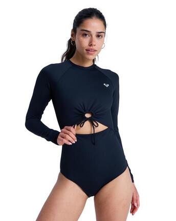 Langärmliger Badeanzug BEACH ESSENTIAL Schwarz Frauen