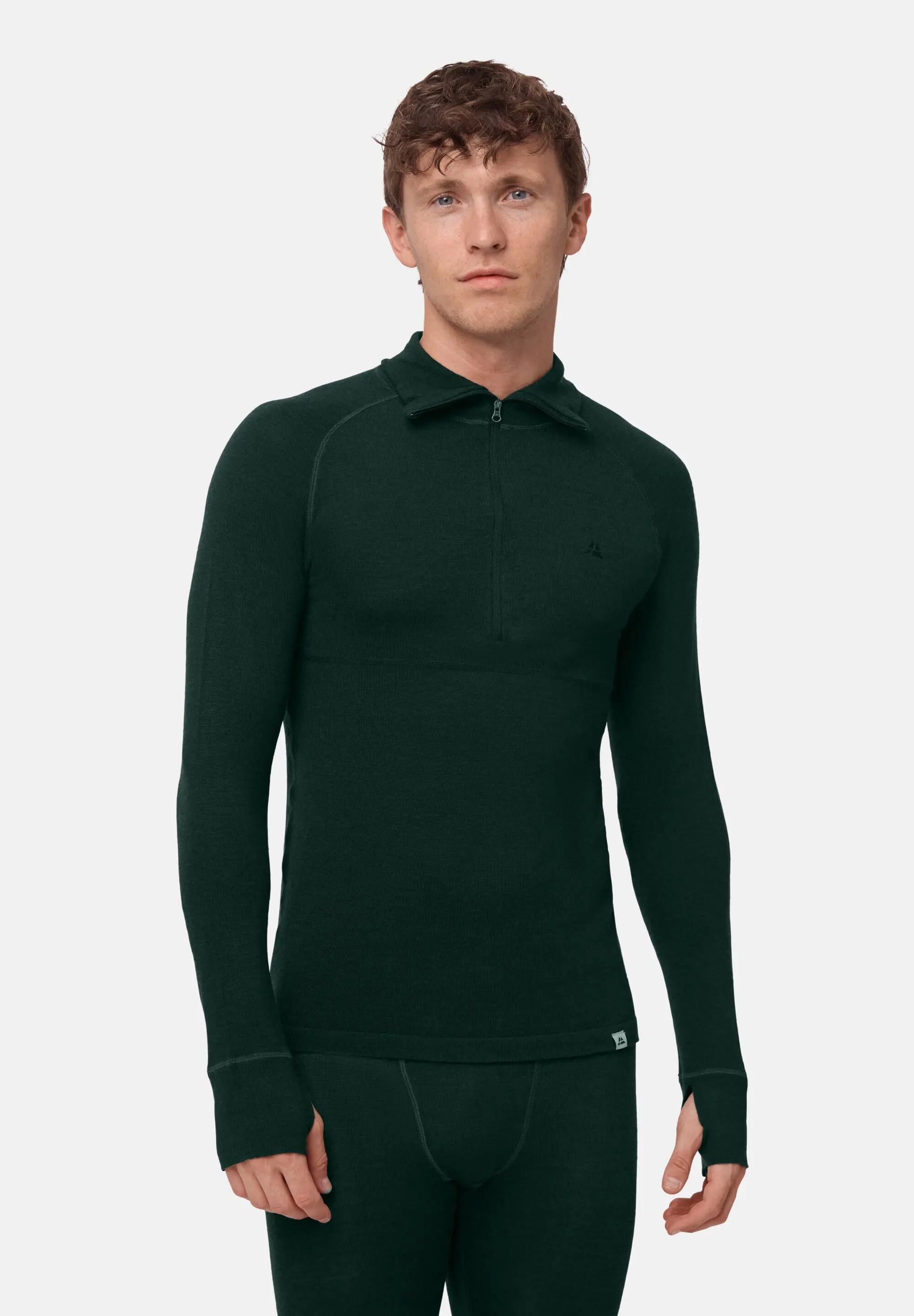 Haut Thermique Homme Mérinos Half Zip Couche de Base Chaude et Respirante 2/6